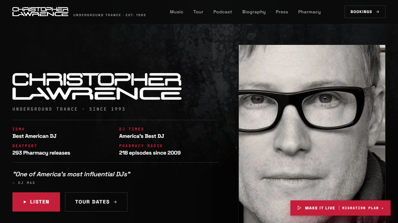 Christopher Lawrence — site preview