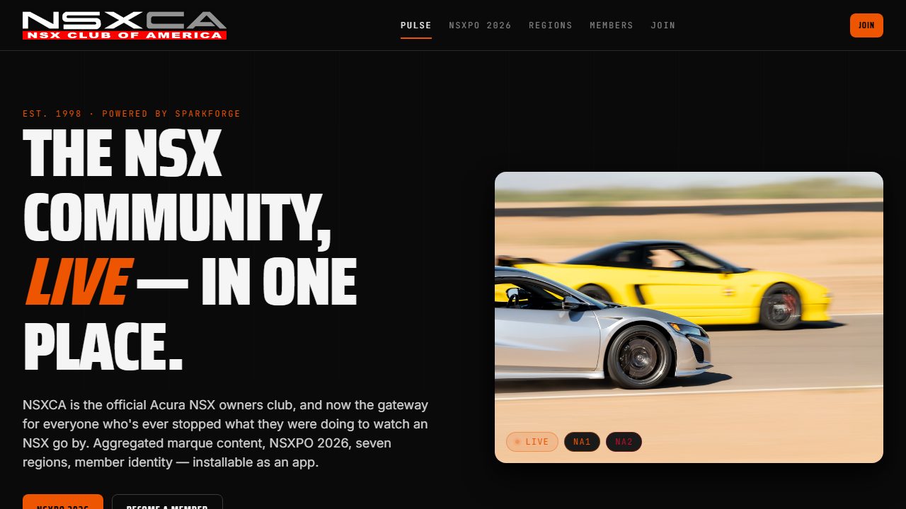 NSX Club of America — site preview
